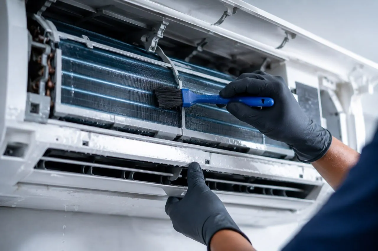 Cuci dan service unit AC indoor